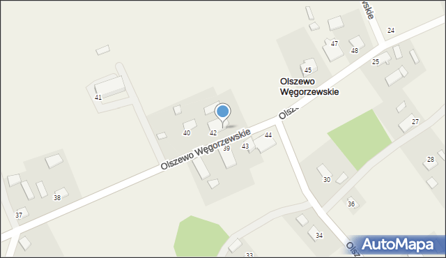 Olszewo Węgorzewskie, Olszewo Węgorzewskie, 42a, mapa Olszewo Węgorzewskie