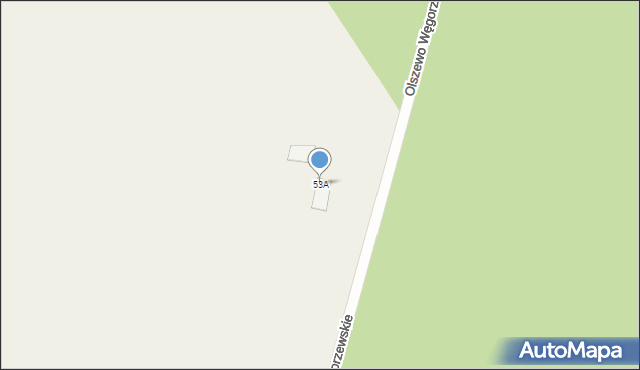 Olszewo Węgorzewskie, Olszewo Węgorzewskie, 53A, mapa Olszewo Węgorzewskie