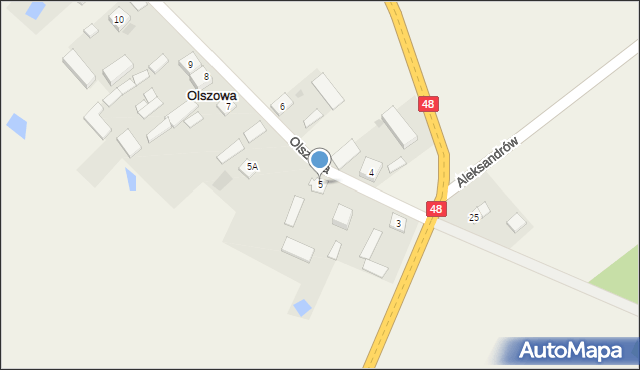 Olszowa, Olszowa, 5, mapa Olszowa