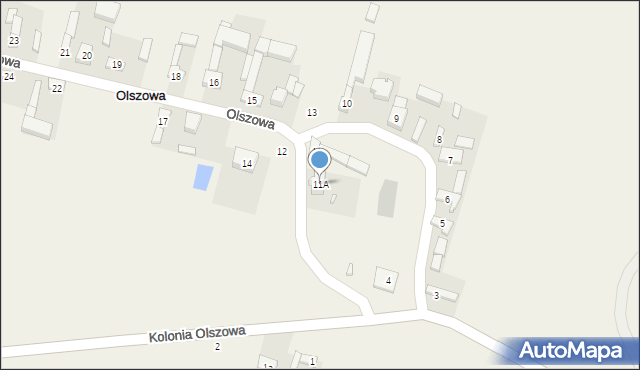 Olszowa, Olszowa, 11A, mapa Olszowa