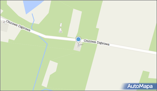 Olszowa Dąbrowa, Olszowa Dąbrowa, 12, mapa Olszowa Dąbrowa