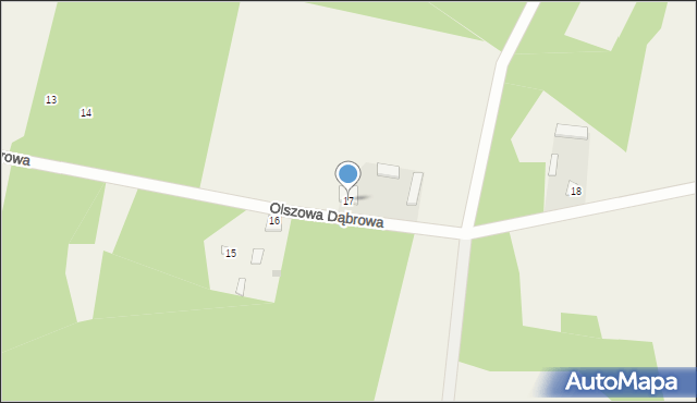 Olszowa Dąbrowa, Olszowa Dąbrowa, 17, mapa Olszowa Dąbrowa