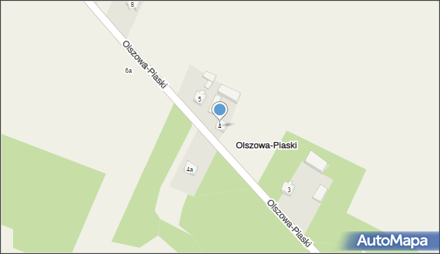 Olszowa-Piaski, Olszowa-Piaski, 4, mapa Olszowa-Piaski
