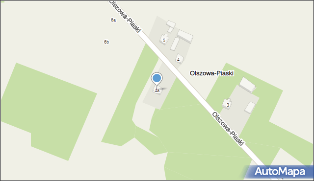 Olszowa-Piaski, Olszowa-Piaski, 4a, mapa Olszowa-Piaski