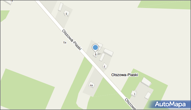 Olszowa-Piaski, Olszowa-Piaski, 5, mapa Olszowa-Piaski