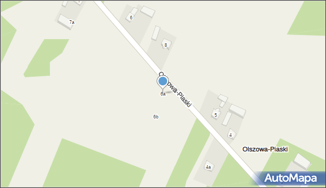 Olszowa-Piaski, Olszowa-Piaski, 6a, mapa Olszowa-Piaski