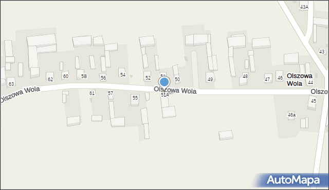 Olszowa Wola, Olszowa Wola, 51A, mapa Olszowa Wola