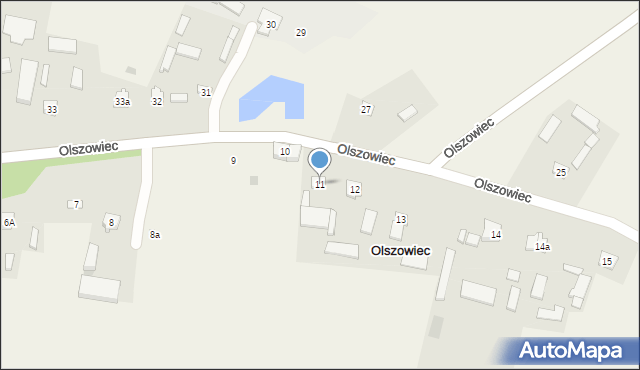 Olszowiec, Olszowiec, 11, mapa Olszowiec