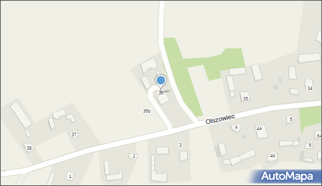 Olszowiec, Olszowiec, 36, mapa Olszowiec