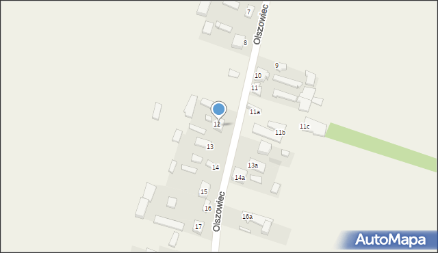 Olszowiec, Olszowiec, 12a, mapa Olszowiec