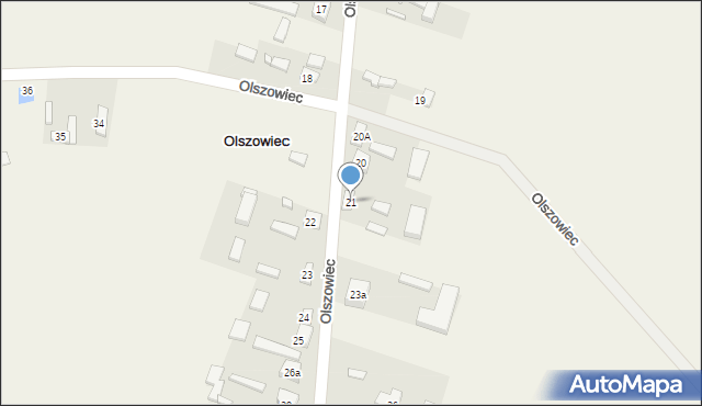 Olszowiec, Olszowiec, 21, mapa Olszowiec