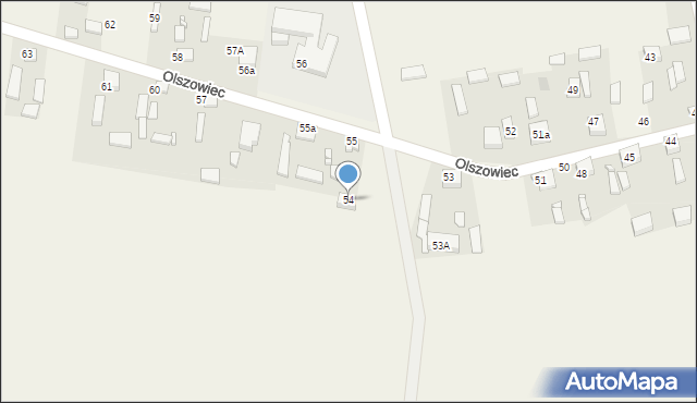 Olszowiec, Olszowiec, 54, mapa Olszowiec