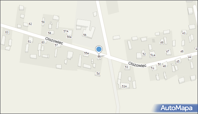 Olszowiec, Olszowiec, 55, mapa Olszowiec