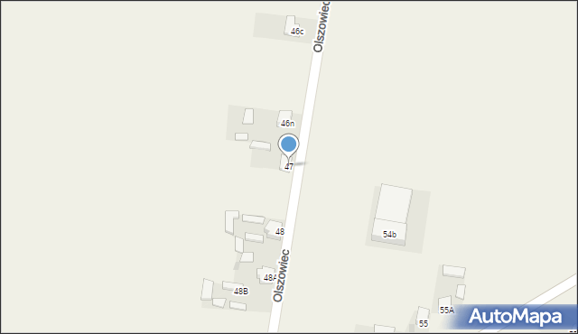 Olszowiec, Olszowiec, 47, mapa Olszowiec