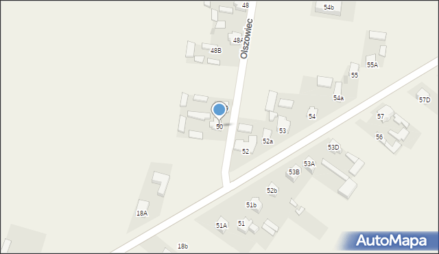 Olszowiec, Olszowiec, 50, mapa Olszowiec