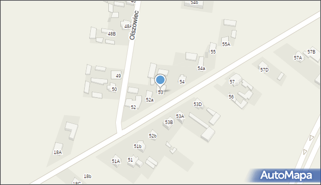 Olszowiec, Olszowiec, 53, mapa Olszowiec