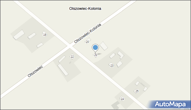 Olszowiec-Kolonia, Olszowiec-Kolonia, 21, mapa Olszowiec-Kolonia