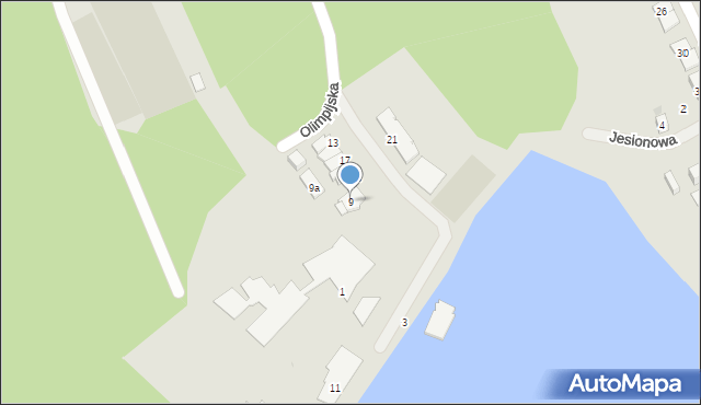 Olsztyn, Olimpijska, 9, mapa Olsztyna
