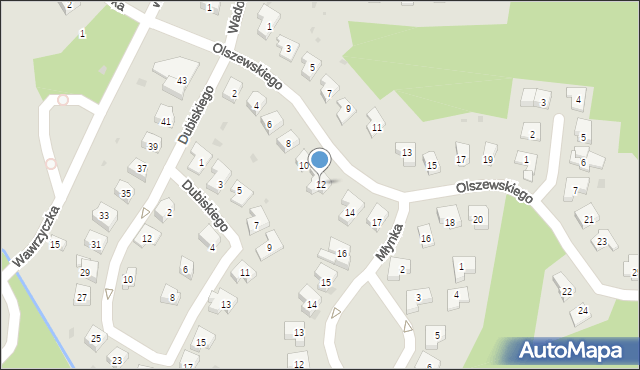 Olsztyn, Olszewskiego Przemysława, 12, mapa Olsztyna