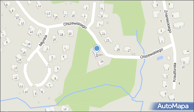 Olsztyn, Olszewskiego Przemysława, 22, mapa Olsztyna