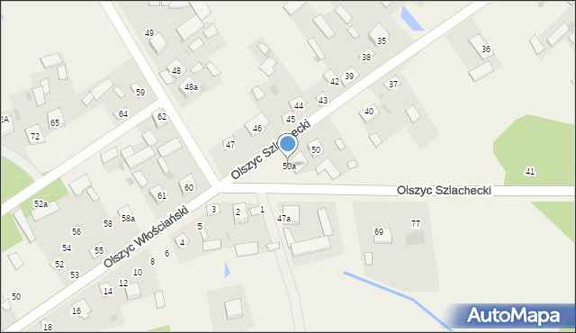 Olszyc Szlachecki, Olszyc Szlachecki, 50a, mapa Olszyc Szlachecki