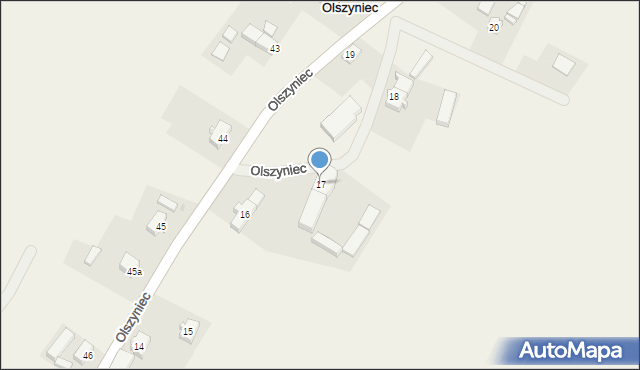 Olszyniec, Olszyniec, 17, mapa Olszyniec