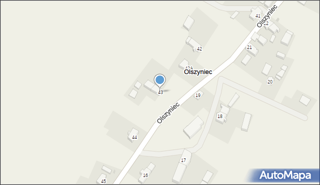 Olszyniec, Olszyniec, 43, mapa Olszyniec