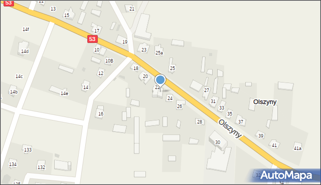 Olszyny, Olszyny, 22b, mapa Olszyny