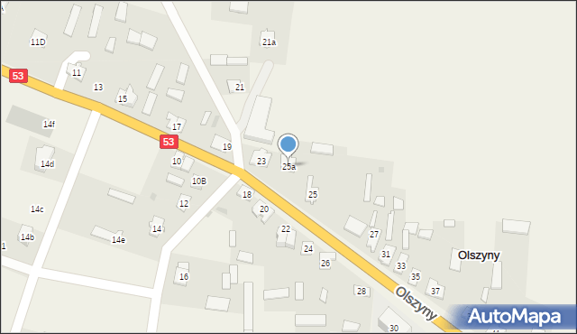 Olszyny, Olszyny, 25a, mapa Olszyny