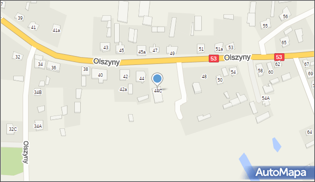 Olszyny, Olszyny, 44C, mapa Olszyny