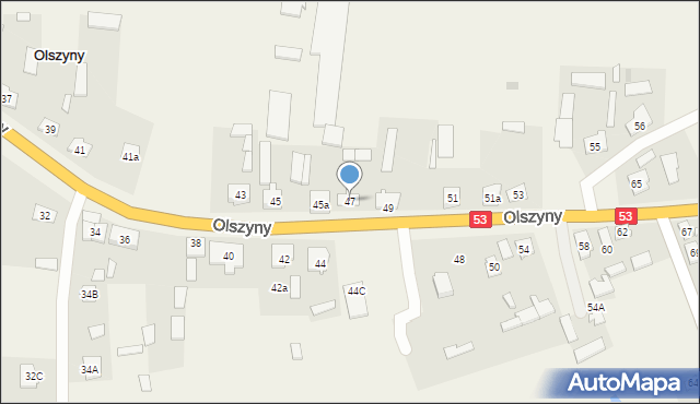 Olszyny, Olszyny, 47, mapa Olszyny