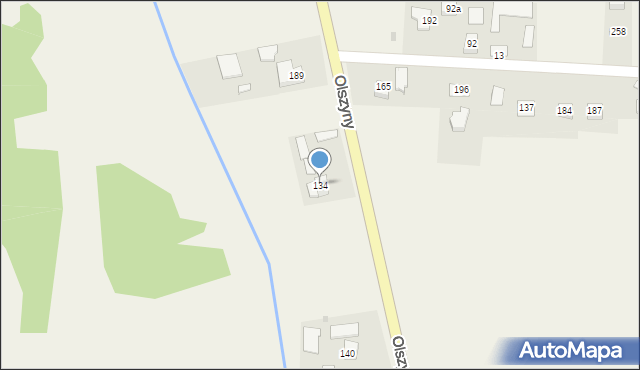 Olszyny, Olszyny, 134, mapa Olszyny