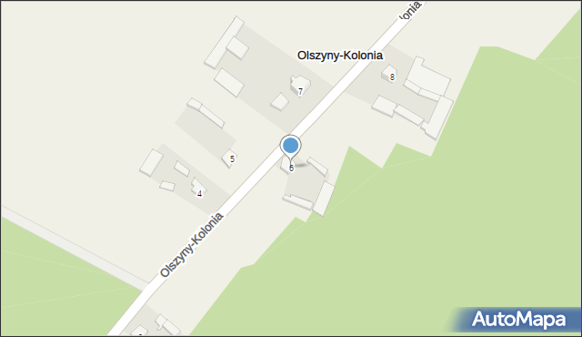 Olszyny-Kolonia, Olszyny-Kolonia, 6, mapa Olszyny-Kolonia