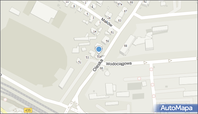 Opole, Oleska, 51a, mapa Opola