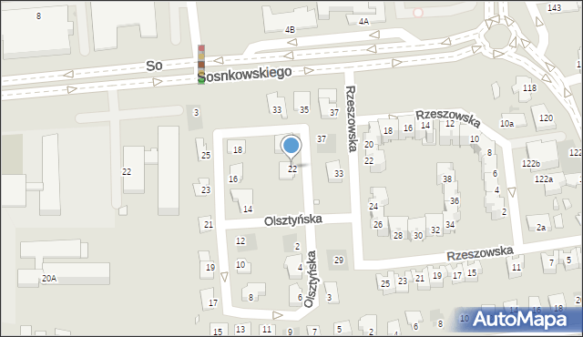 Opole, Olsztyńska, 22, mapa Opola