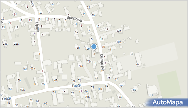 Opole, Olimpijska, 3, mapa Opola