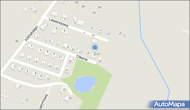 Orzesze, Oliwna, 17, mapa Orzesze