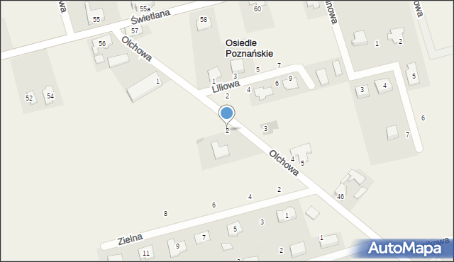 Osiedle Poznańskie, Olchowa, 2, mapa Osiedle Poznańskie