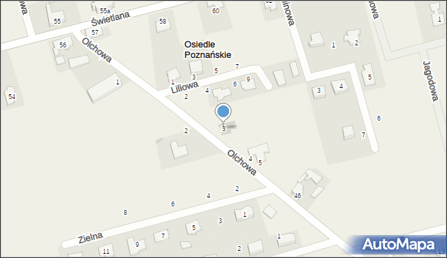 Osiedle Poznańskie, Olchowa, 3, mapa Osiedle Poznańskie
