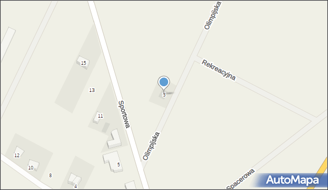 Osiek, Olimpijska, 3, mapa Osiek