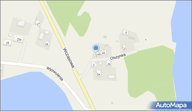 Osiek, Olszynka, 1, mapa Osiek