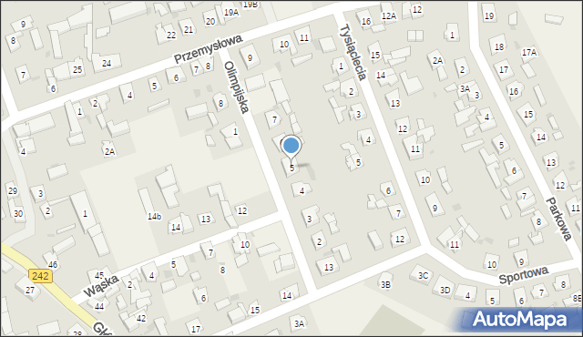 Osiek nad Notecią, Olimpijska, 5, mapa Osiek nad Notecią