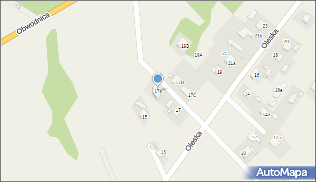 Osowiec, Oleska, 17a, mapa Osowiec