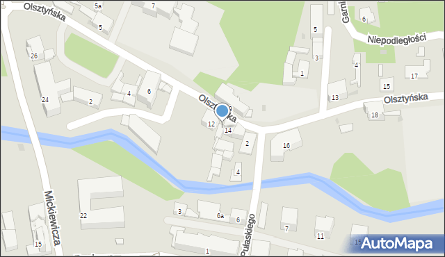 Ostróda, Olsztyńska, 12a, mapa Ostróda