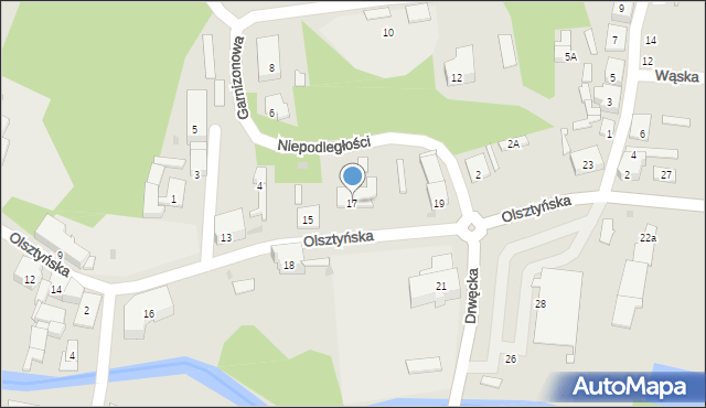 Ostróda, Olsztyńska, 17, mapa Ostróda