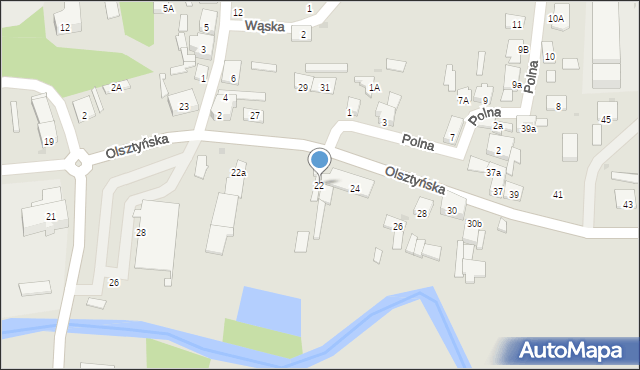 Ostróda, Olsztyńska, 22, mapa Ostróda