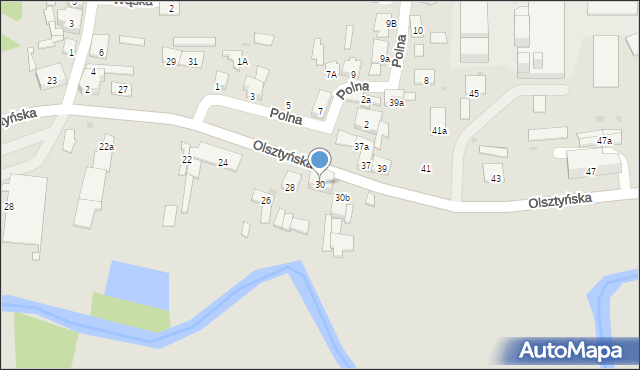 Ostróda, Olsztyńska, 30, mapa Ostróda