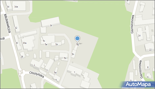 Ostróda, Olsztyńska, 5g, mapa Ostróda