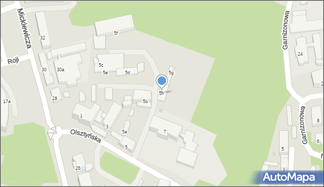 Ostróda, Olsztyńska, 5h, mapa Ostróda