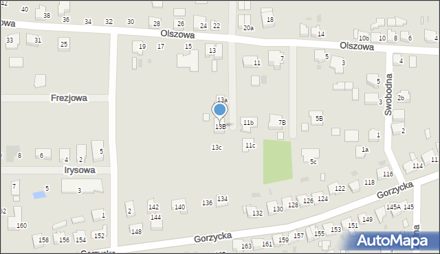 Ostrów Wielkopolski, Olszowa, 13B, mapa Ostrów Wielkopolski